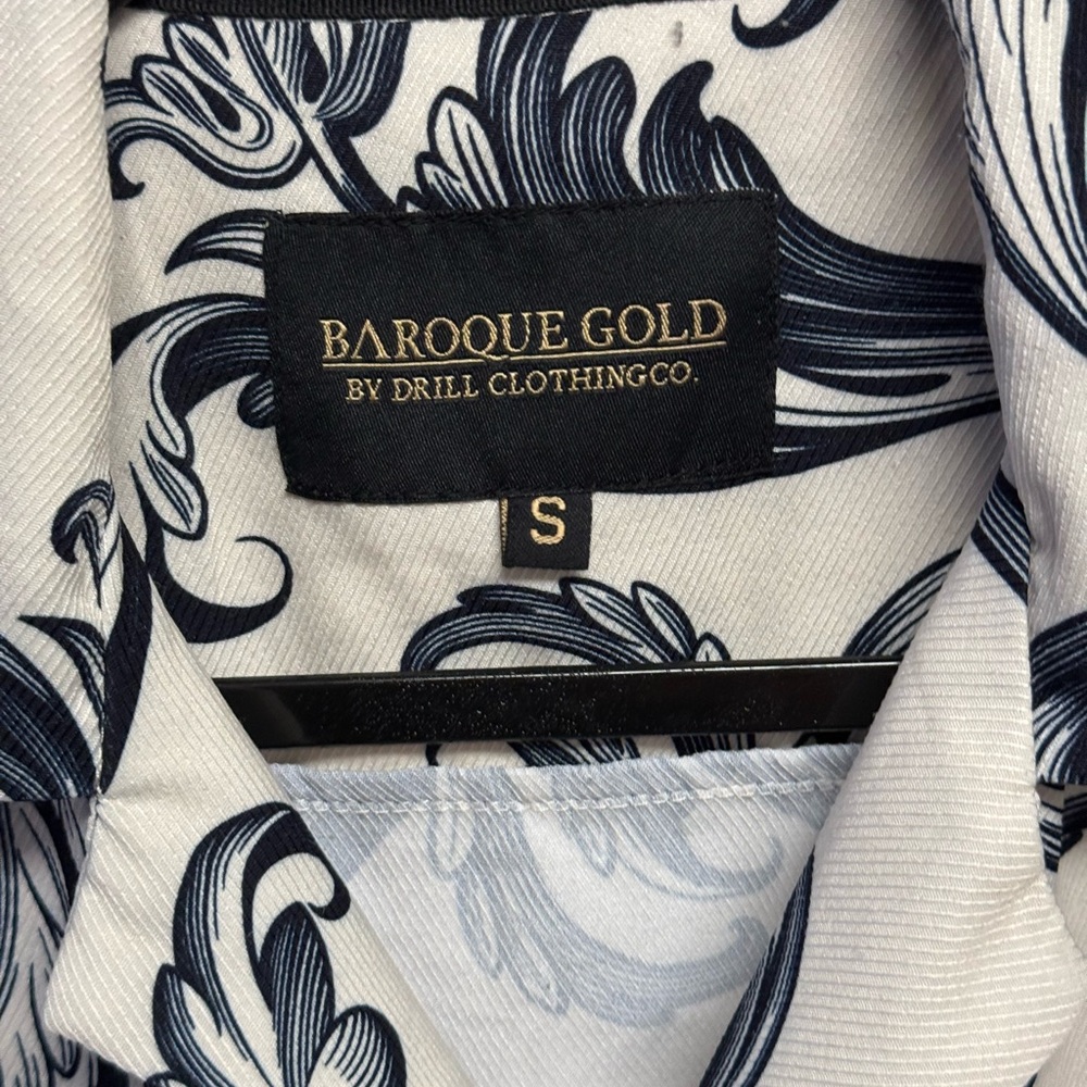 BAROQUE GOLD By Driller Versace Inspired Short Sleeve Shirt Size Small - Picture 4 of 4